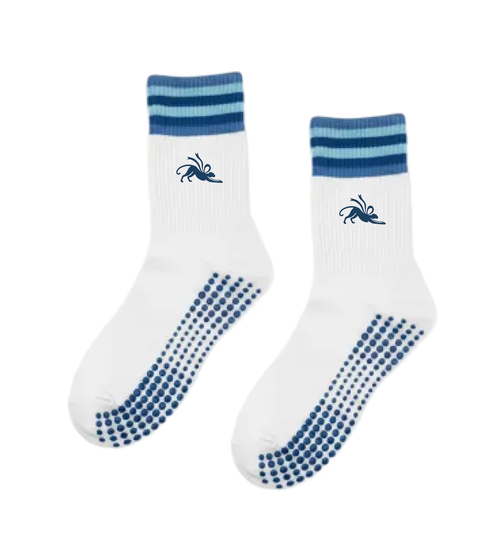 Ocean Stripe Compression Crew Grip Socks